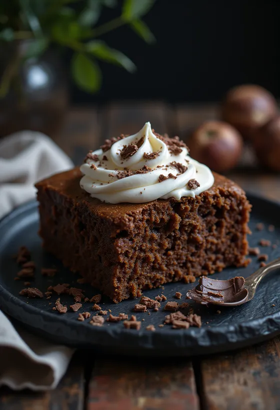 Bezlepková gaštanová torta podávaná