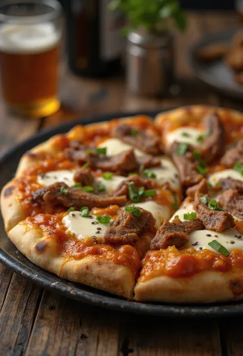 Kórejská Bulgogi Pizza s hovädzím mäsom a omáčkou gochujang