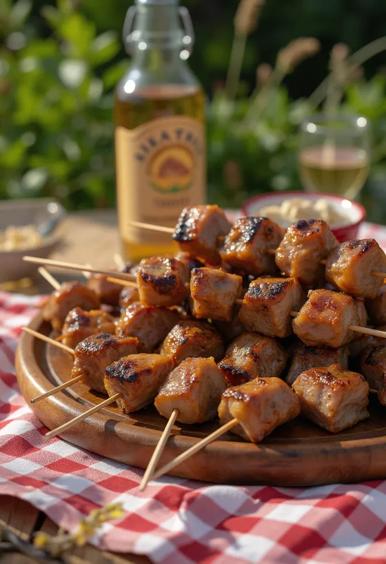 Arrosticini pripravené na servírovanie