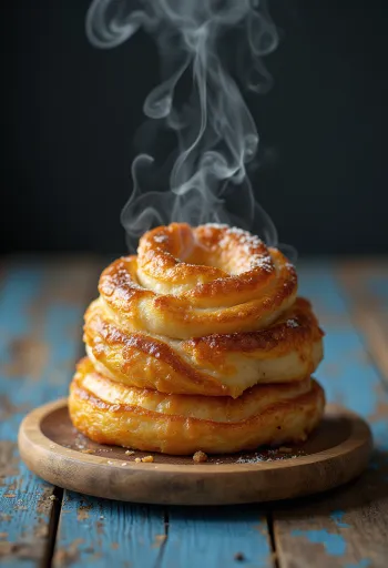 Trdelník upečený do zlatohneda, posypaný škoricovým cukrom