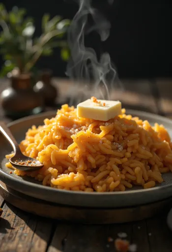 Údená ryža servírovanie