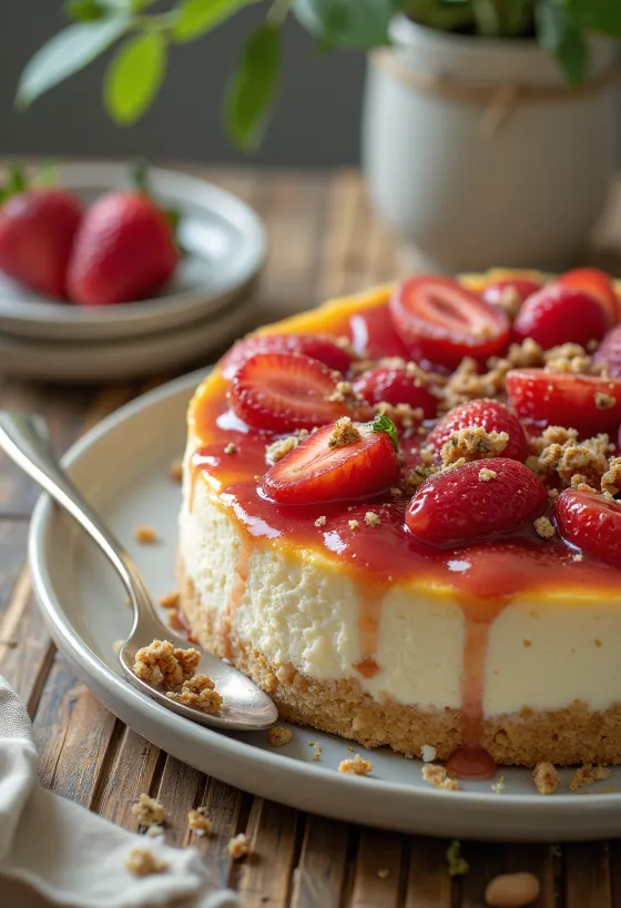 Bezlepkový cheesecake s čerstvým ovocím