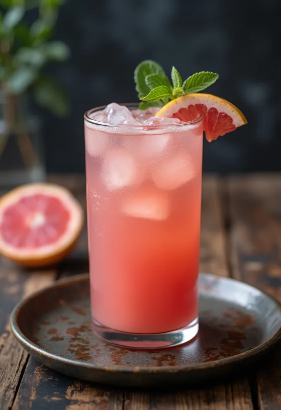 Čerstvo vylisovaná grapefruitová šťava v pohári