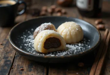 Mochi s kávovým krémom, ryžová múka a kávový krém