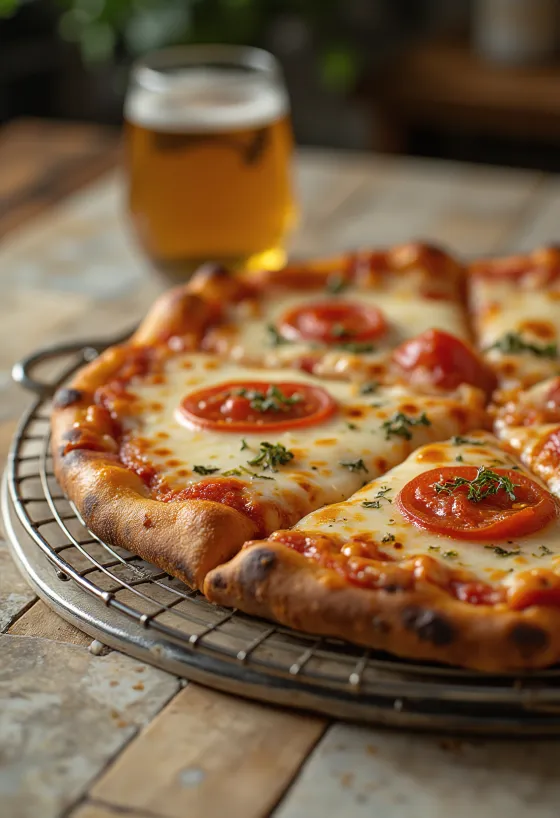 New York Style Pizza s tenkým cestom a veľkými rezmi
