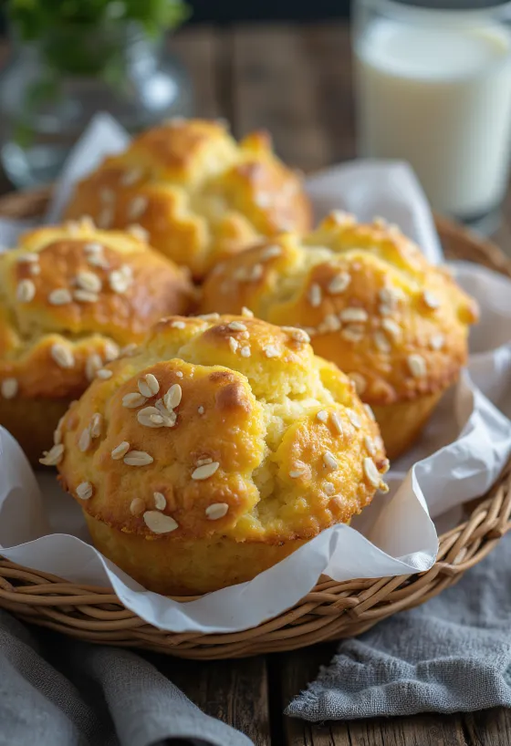 Tvarohovo-ovsené muffiny v papierových košíčkoch