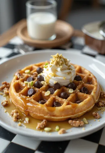 Vafľová špecialita servírovanie