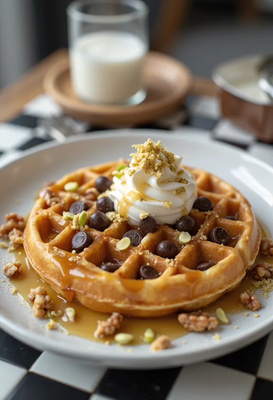 Vafľová špecialita servírovanie