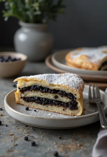 Makový koláč so zlatohnedým cestom a makovou plnkou