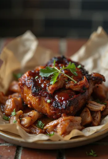 Údené BBQ bravčové koleno servírované