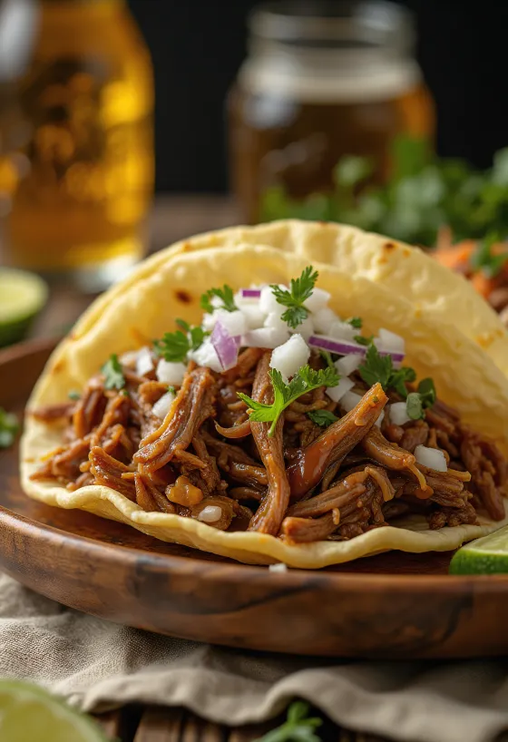 Natrhaná Barbacoa s tortillou a limetkou