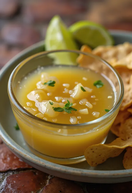 Limetková omáčka s tequilou servírovaná