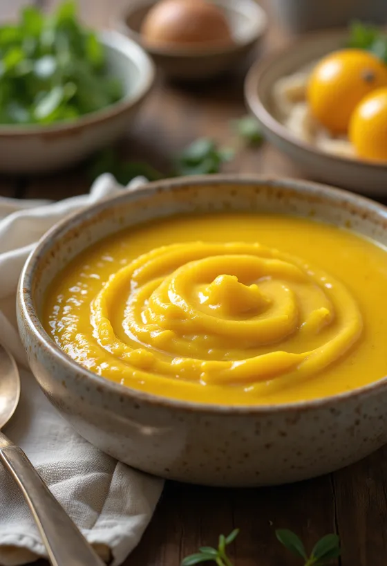 Ovocná karí omáčka pri servírovaní