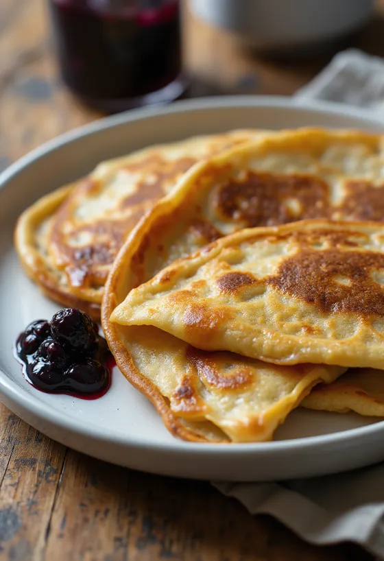 Nórske palacinky Pannekake servírované