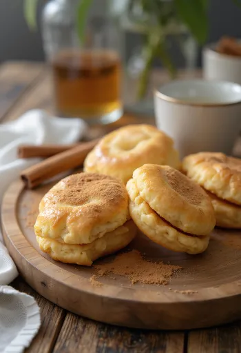 Tvarohovo-škoricové linecké pečivo pripravené na servírovanie