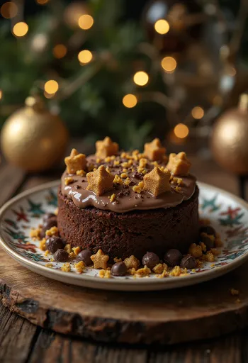 Adventná čokoládová torta so slávnostným zdobením