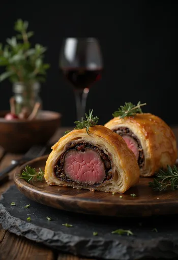 Zlatisté Hovädzie Wellington nakrájané na plátky
