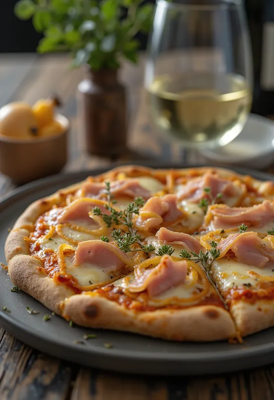 Pizza alla Messinese s tuniakom a cibuľou
