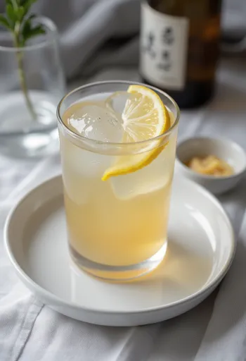 Japonský saké cider servírovaný v pohári