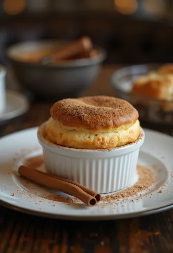 Servírované vanilkovo-škoricové suflé