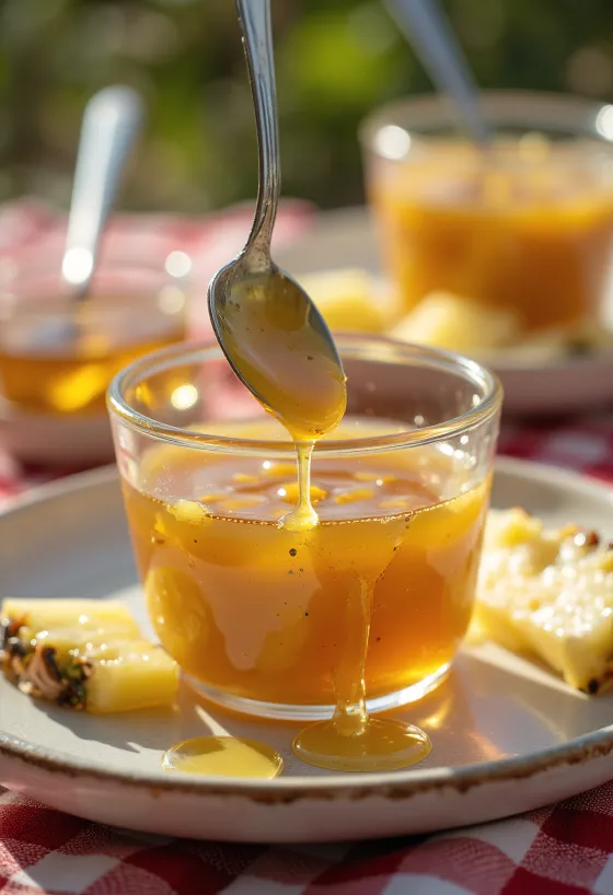 Ananásovo-medová glazúra pripravená na servírovanie