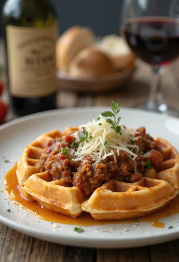 Bolonské vafle servírované na tanieri