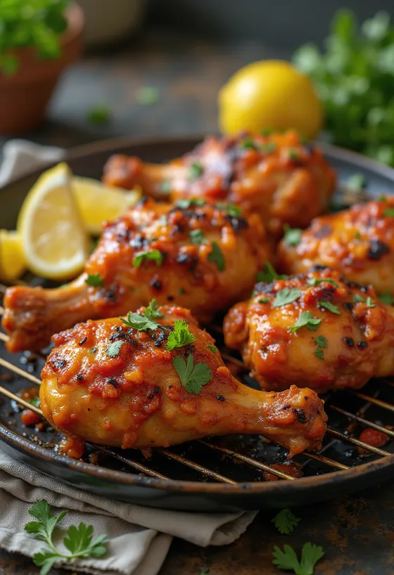 Kurča Peri-Peri, pečené korenisté kura s koriandrom a citrónom
