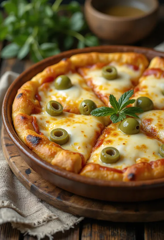 Pizza Argentina s hrubým cestom, mozzarellou a paradajkovou omáčkou
