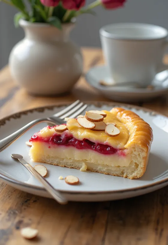 Bezlepková Bakewell torta s mandľovou plnkou a malinovým džemom