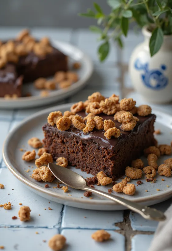 Chrumkavá čokoládová torta s chrumkavými cereáliami