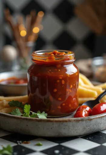 Údená čili BBQ omáčka pri servírovaní