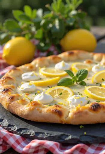 Pizza al Limone servírovaná