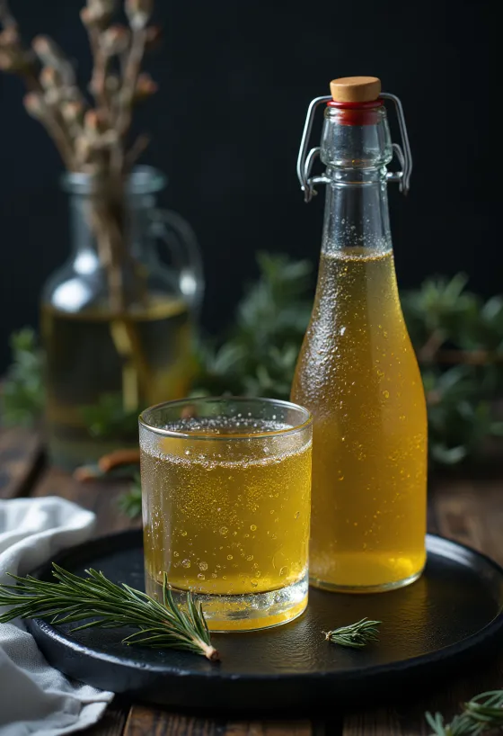 Škandinávsky smrekový cider servírovaný v pohári