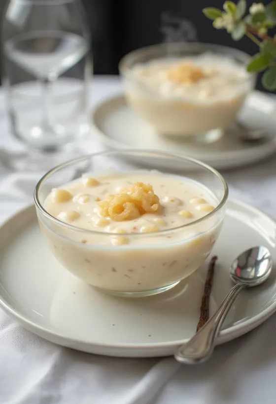 Tapiokový puding s vanilkou a mliekom, v krémovej konzistencii