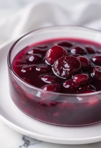 Slivková omáčka s červeným vínom servírovaná