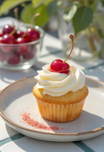 Čerešňové cupcakes pripravené na servírovanie