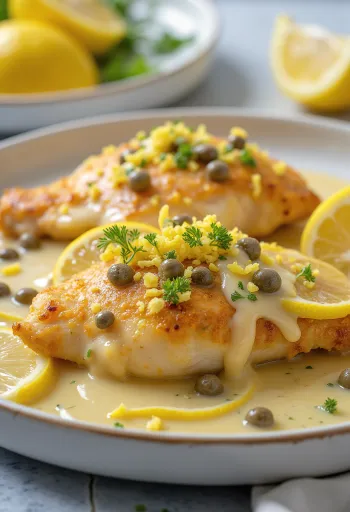 Piccata al Limone, citrónové kuracie prsia s kaparovou omáčkou