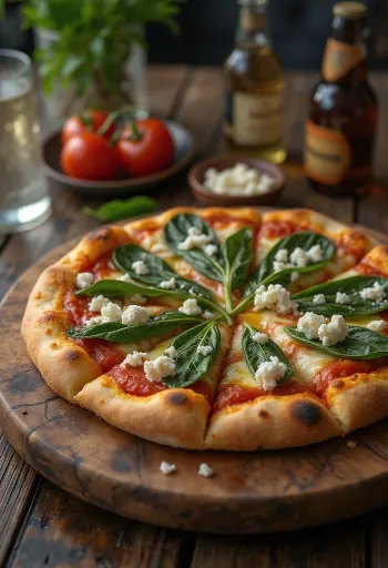 Pizza ai Caprini s kozím syrom a špenátom