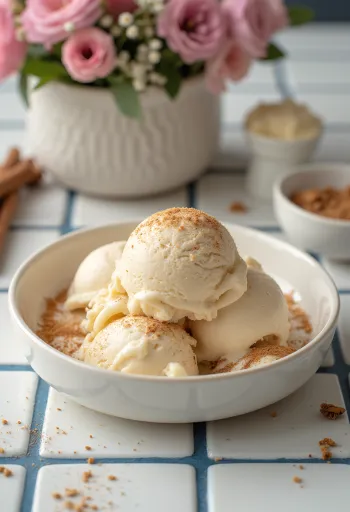 Krémová zmrzlina so škoricovým likérom servírovaná
