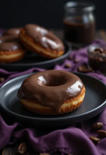 Kávové šišky s tmavou lesklou polevou