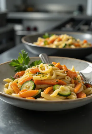 Cestoviny penne s opečenou zeleninou a bazalkou