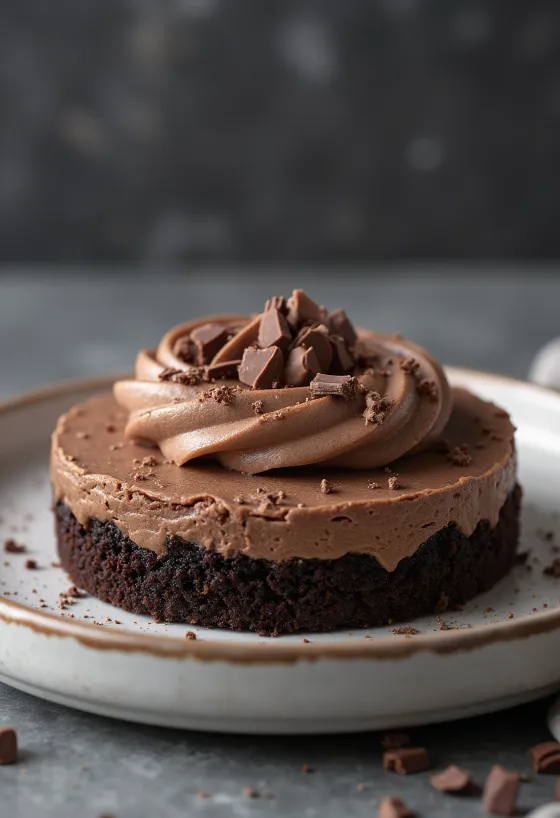 Čokoládová mousse torta servírovanie