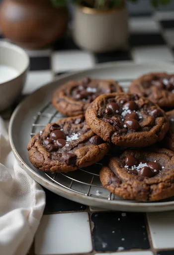 Čerstvo upečené cookies s horkou čokoládou