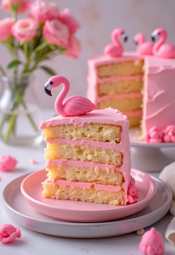 Torta Plameniak s ružovým a zlatým zdobením