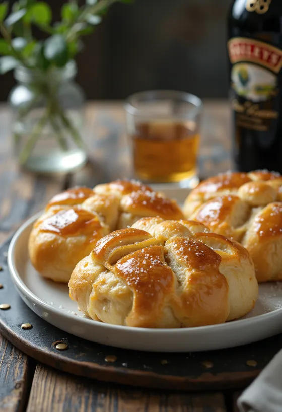 Servírovaná sladká focaccia s Baileys