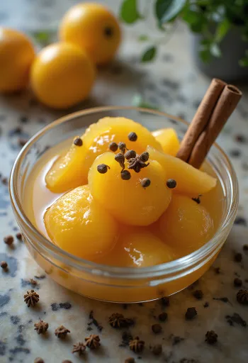 Dulový kompót ochutený škoricou a klinčekmi