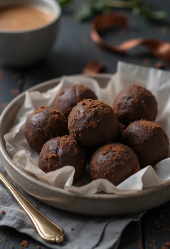 Servírované čokoládové truffles