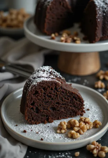 Servírovaná čokoládovo-orechová torta