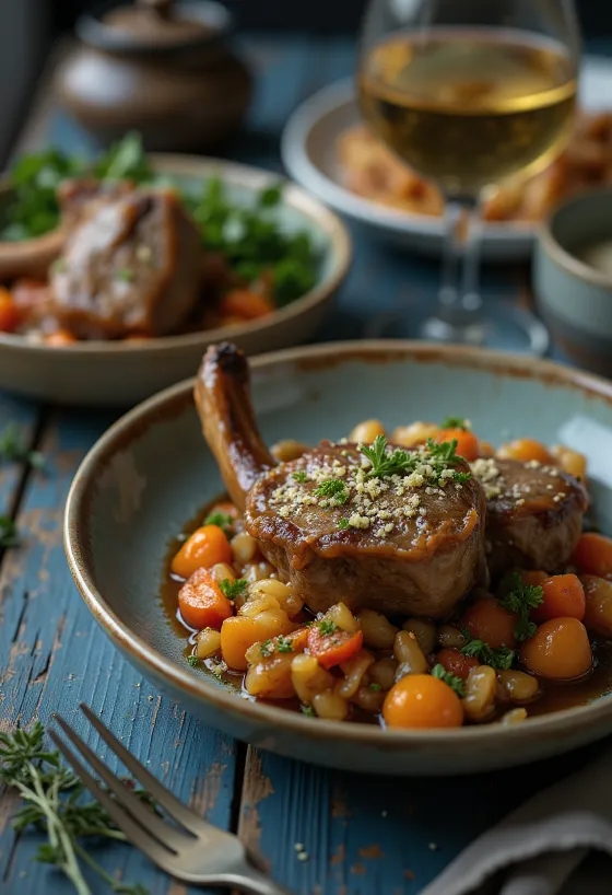 Osso buco z teľacieho lýtka podávané s gremolatou