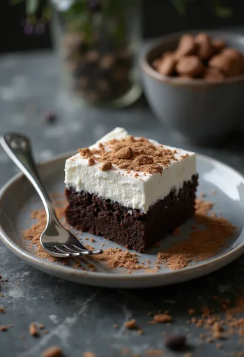 Servírovaný čokoládový zákusok so šľahačkou